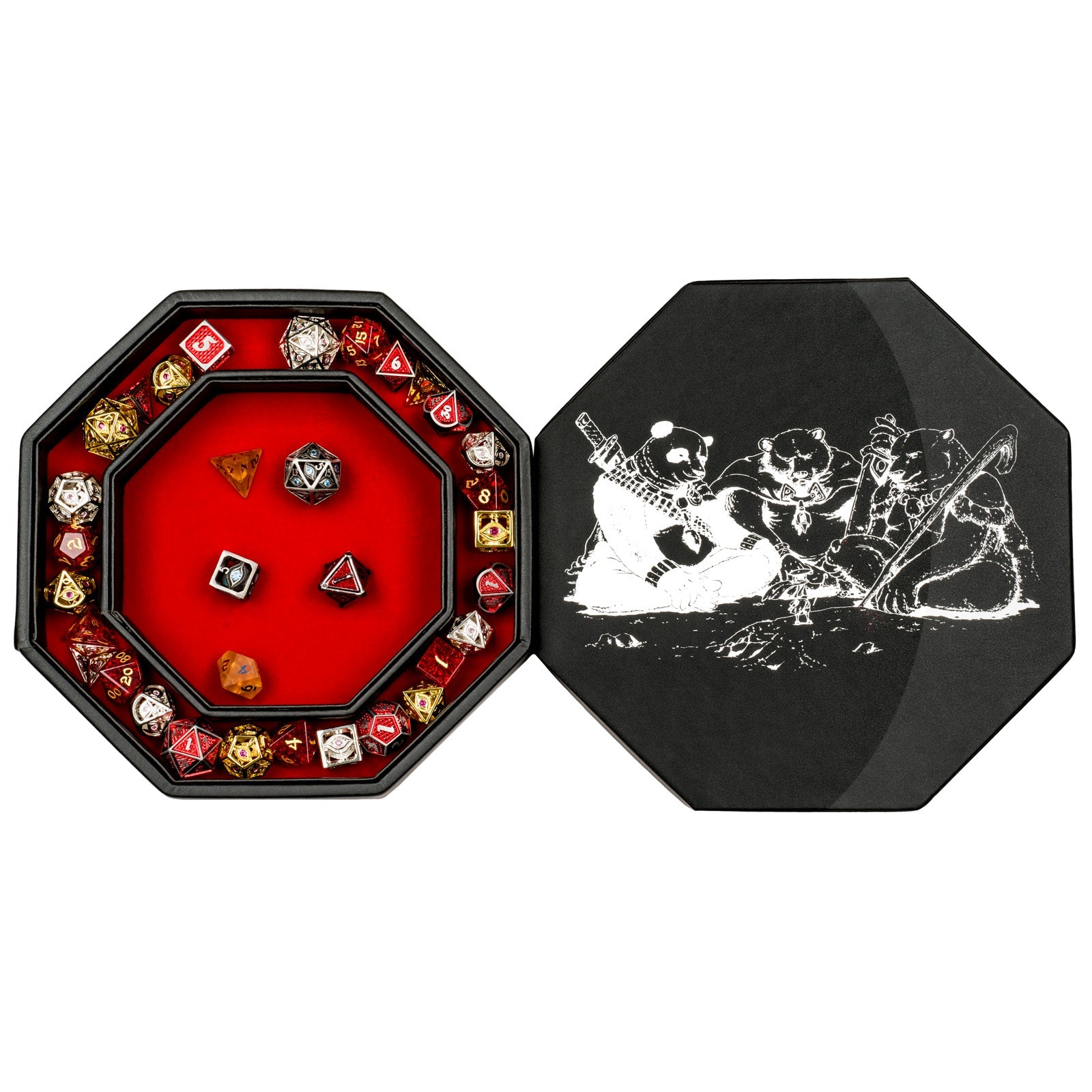 <p><span>Classic Black leatherette, with soft red velvet inlay, decorated with Fine Arts-Ware Bears.</span></p>
<p><strong>HY00232</strong></p>