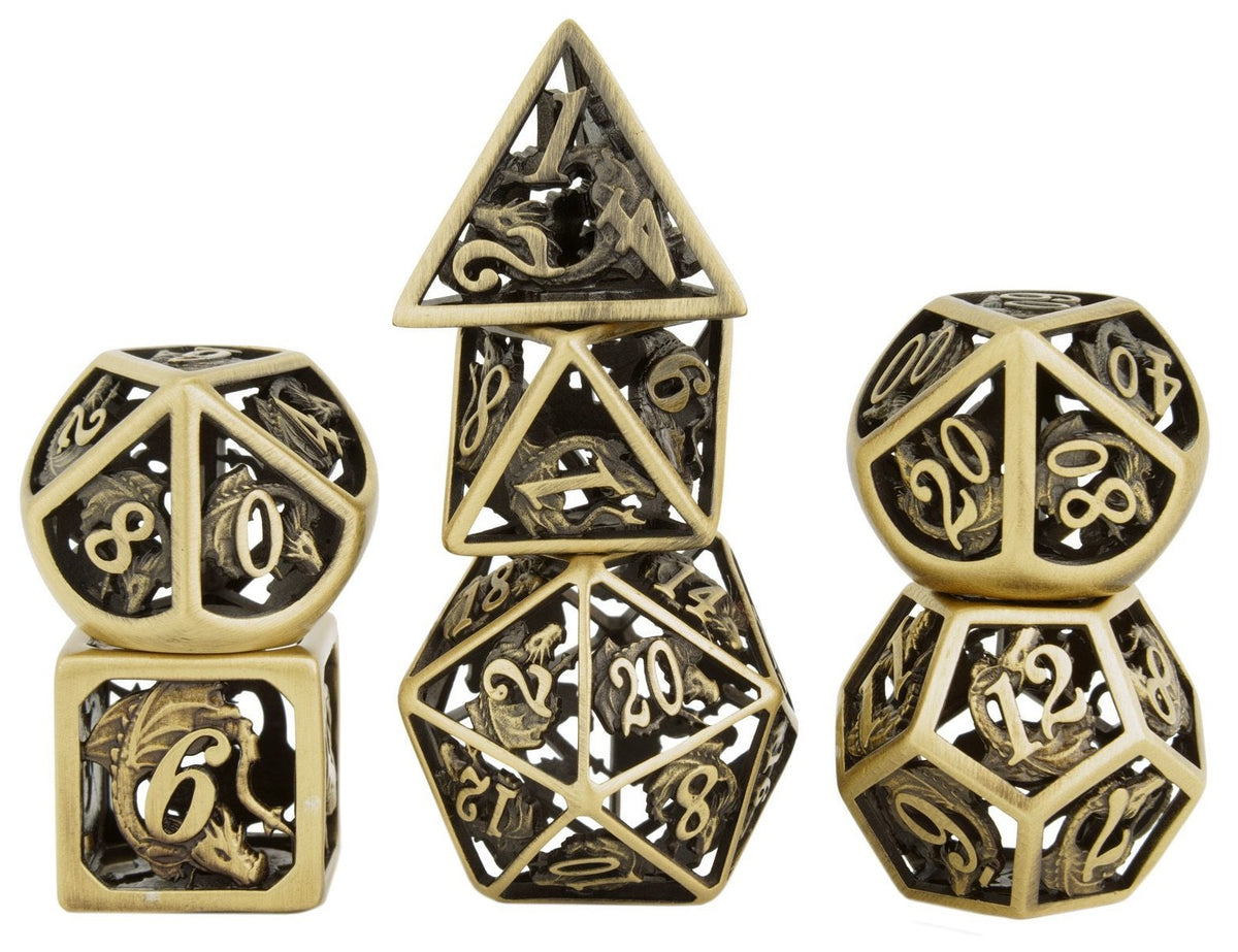 Hollow Metal Dragon Dice Sets Hymgho Premium Dice