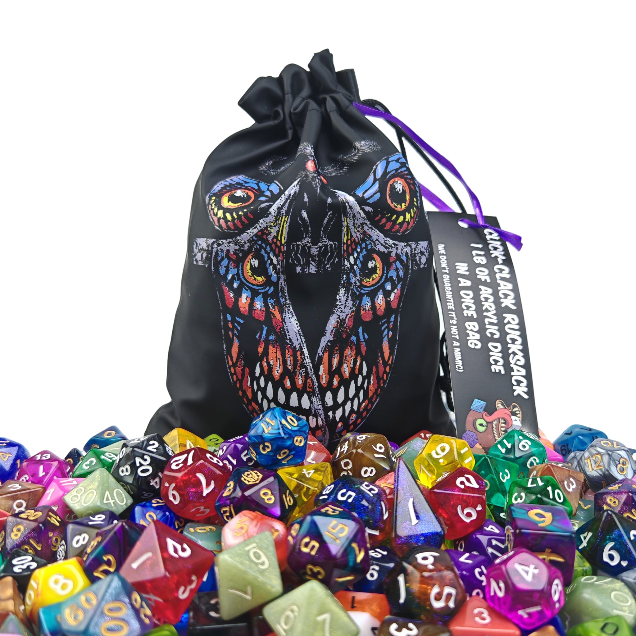 Click Clack Rucksack - 1LB of Acrylic Dice – Hymgho Premium Dice
