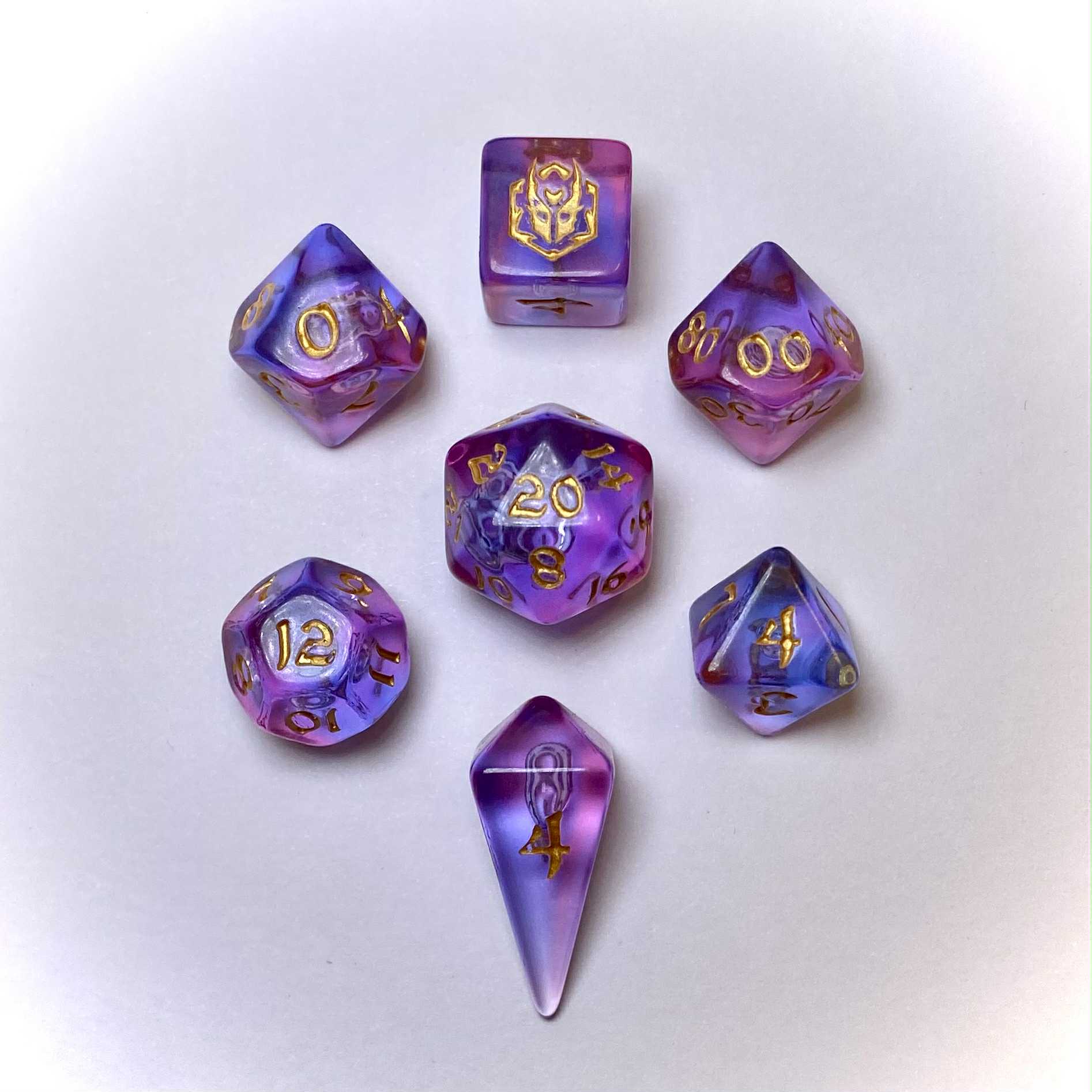 Mini Polymer RPG Dice Set -  Unicorn Tears