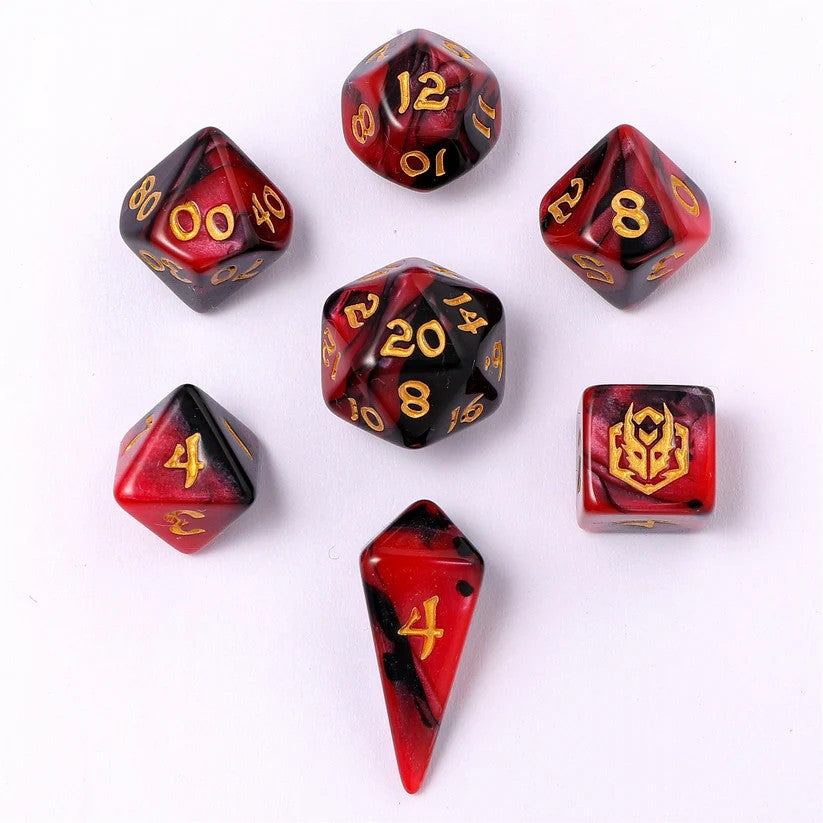 Mini Polymer RPG Dice Set - Blood Pact